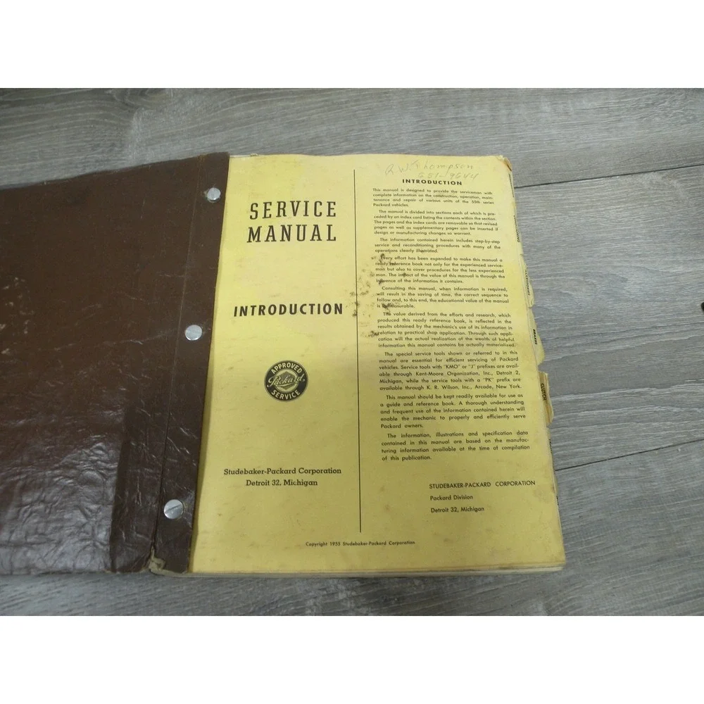 1955 Packard Service‎ Manual Original Studebaker-Packard Corp Automotive Repair